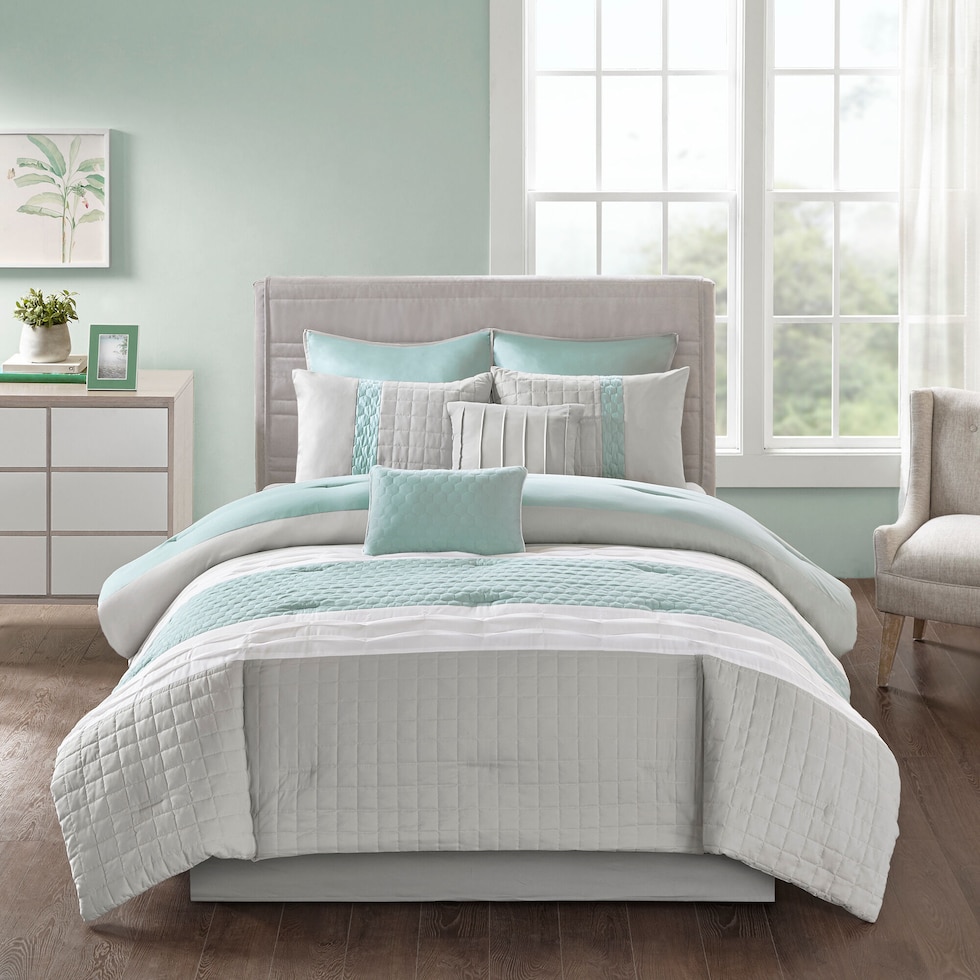 bluebell gray queen bedding set   