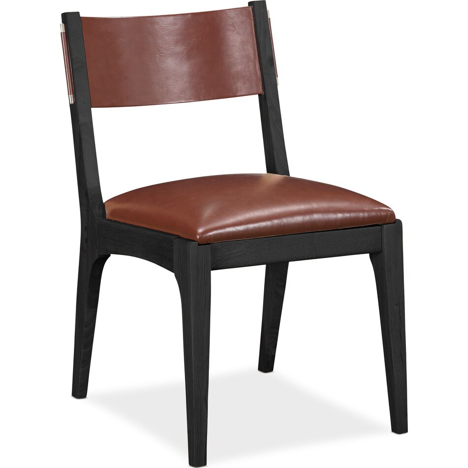 bobby berk dining dark brown side chair   
