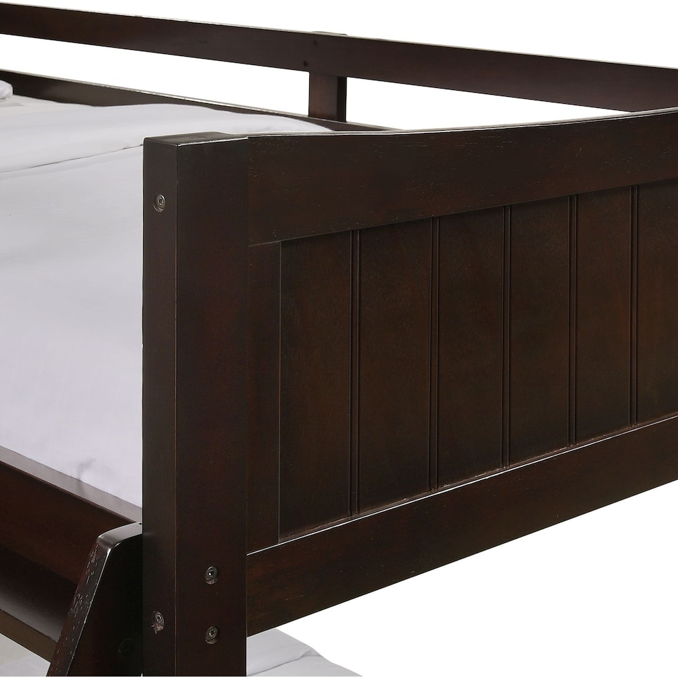 bobby dark brown twin over twin bunk bed   