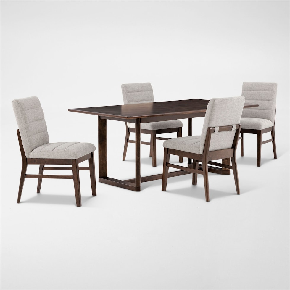 boca dining dark brown  pc dining room   