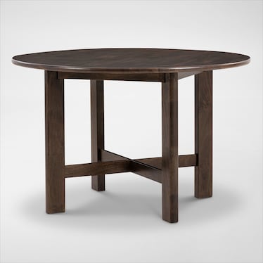 Boca Round Dining Table and 4 Dining Chairs - Boca Brown