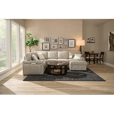 Boca Solid Wood Round Dining Table and 4 Dining Chairs