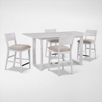 boca dining white  pc counter height dining room   