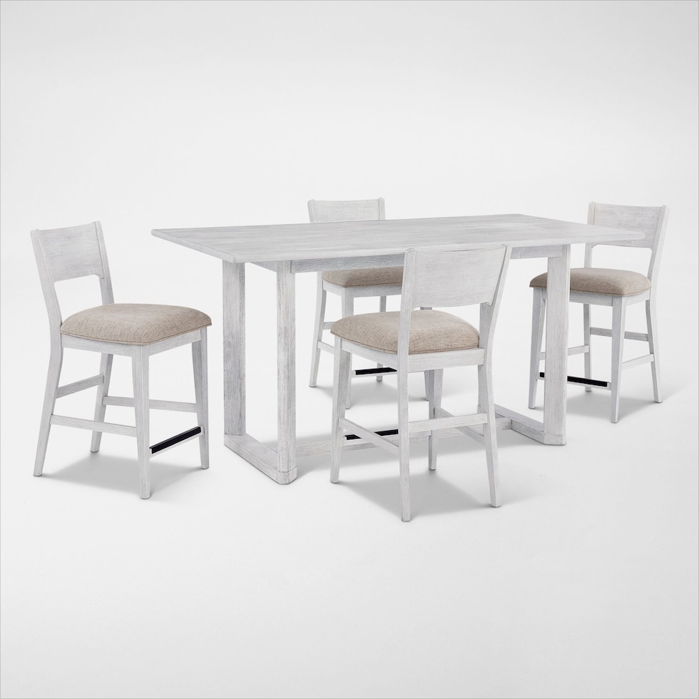 boca dining white  pc counter height dining room   