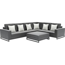 boca grande gray outdoor sectional set   