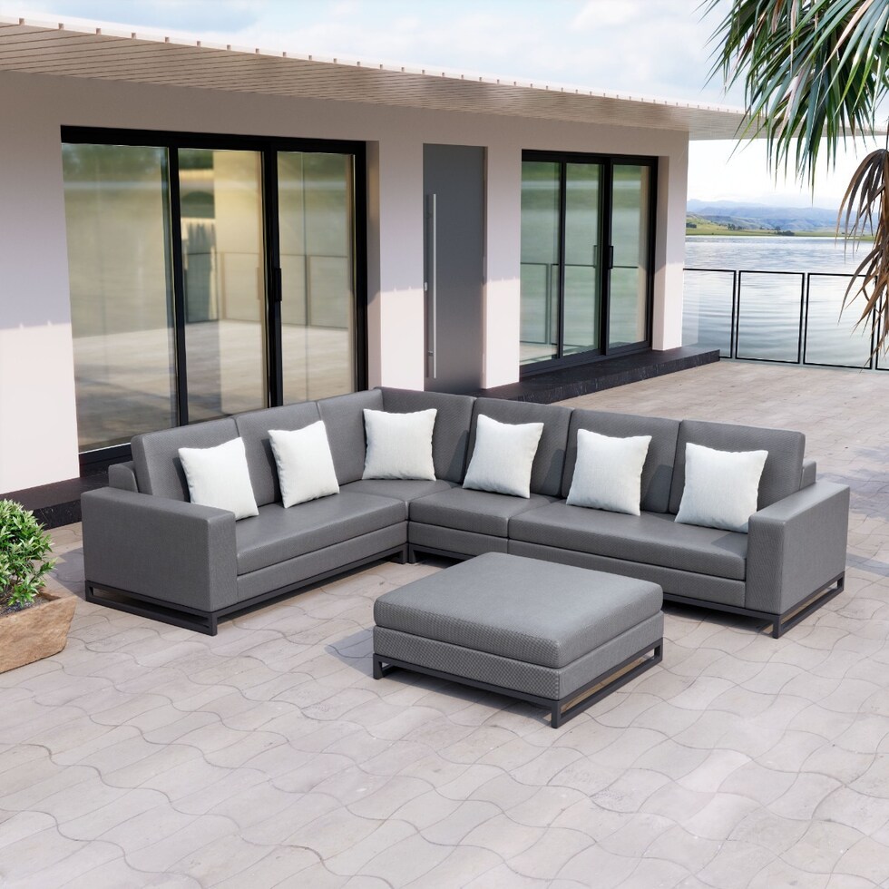 boca grande gray outdoor sectional set   
