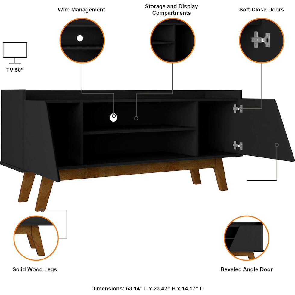 bogardus black tv stand   