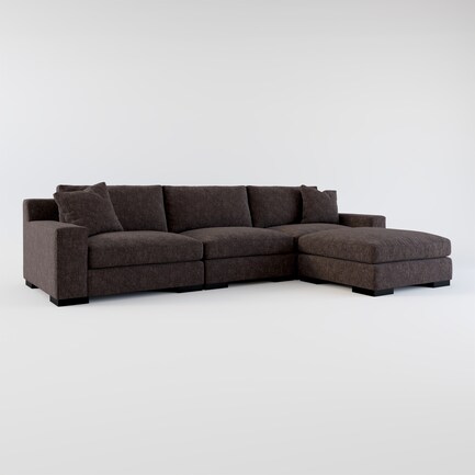 Bondi Foam Comfort 3-Piece Sofa and Ottoman - Contessa Java