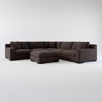 bondi white  pc sectional and ottoman   
