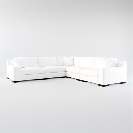 Bondi Foam Comfort 5-Piece Sectional - Contessa Vanilla