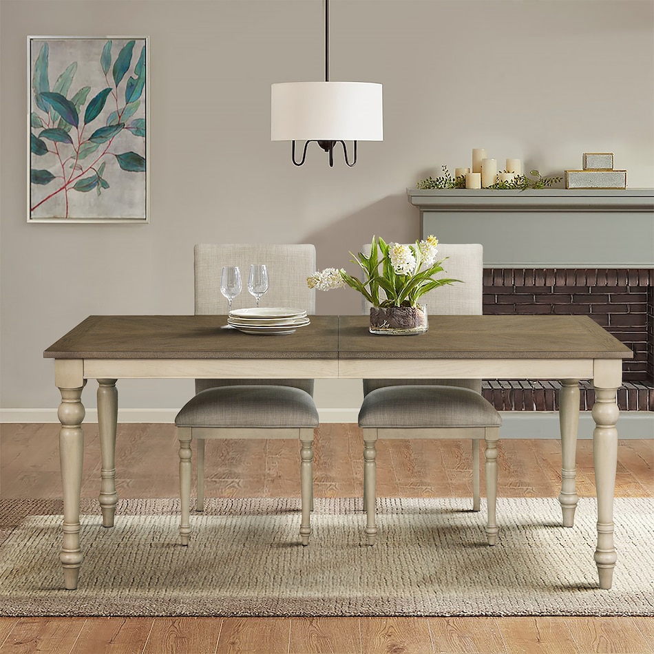 bonnieville brown distressed white dining table   