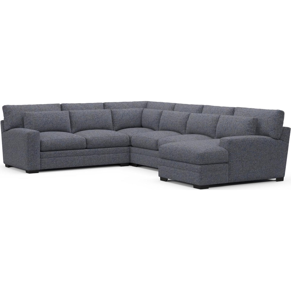 boston blue sectional   