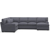 boston blue sectional   