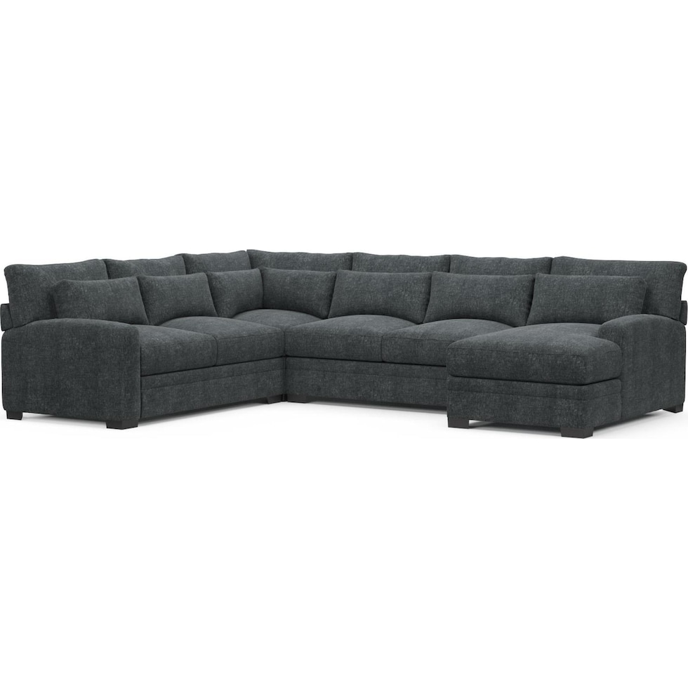 boston blue sectional   