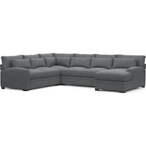 boston blue sectional   