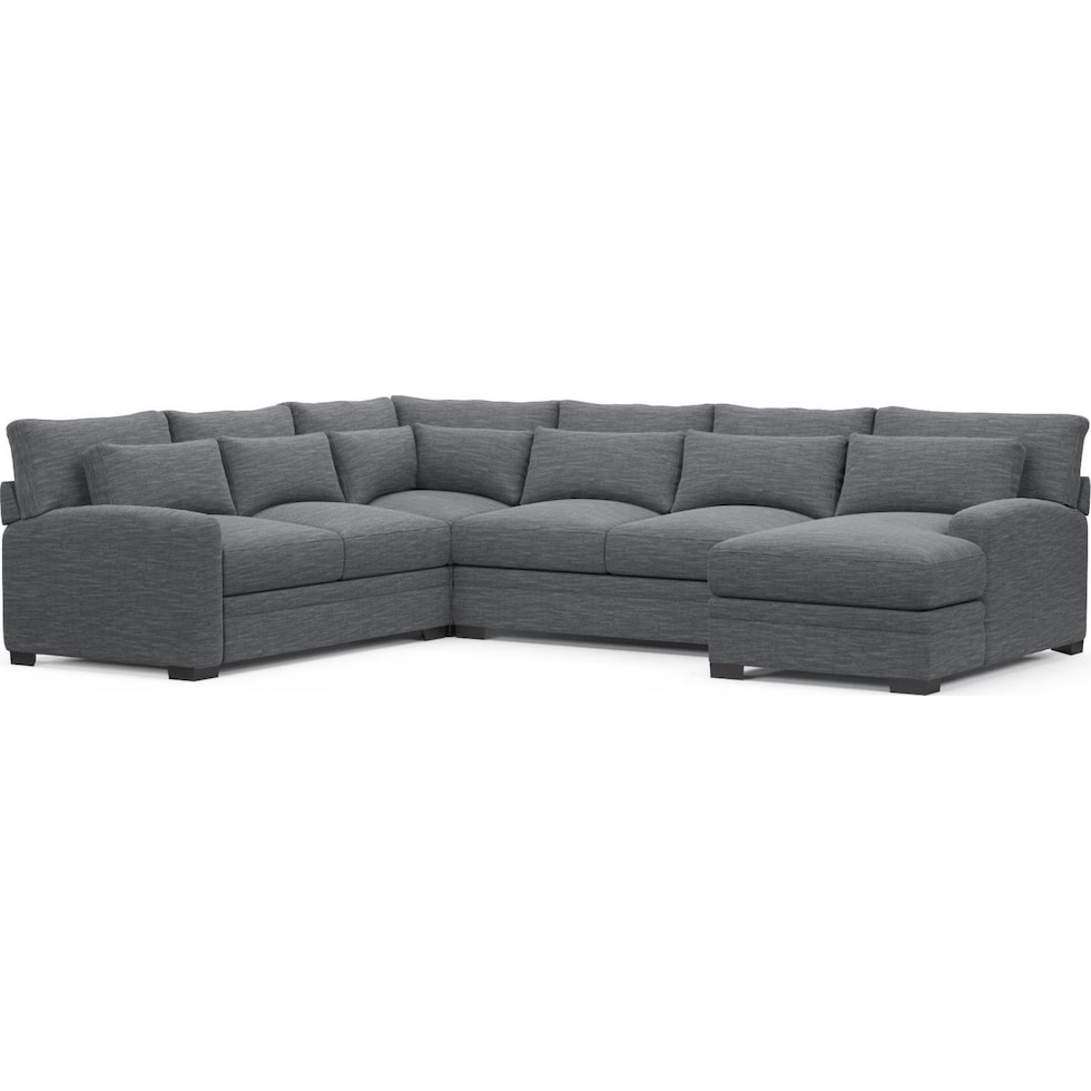 boston blue sectional   