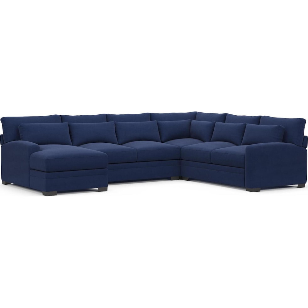 boston blue sectional   