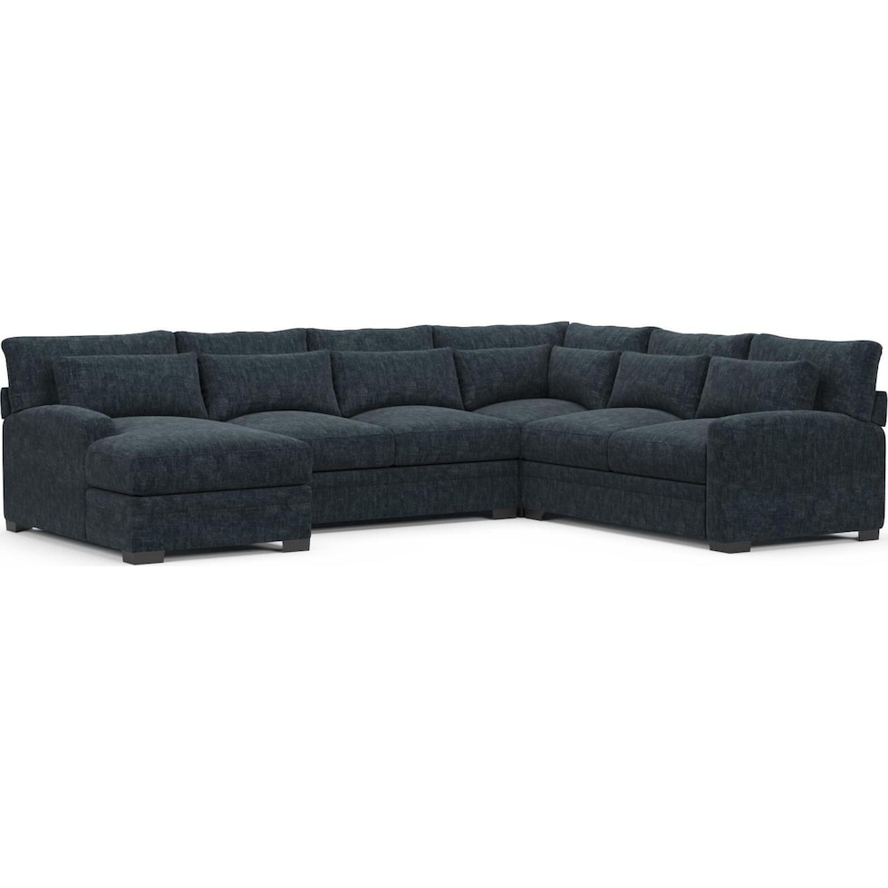 boston blue sectional   