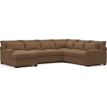 boston dark brown sectional   