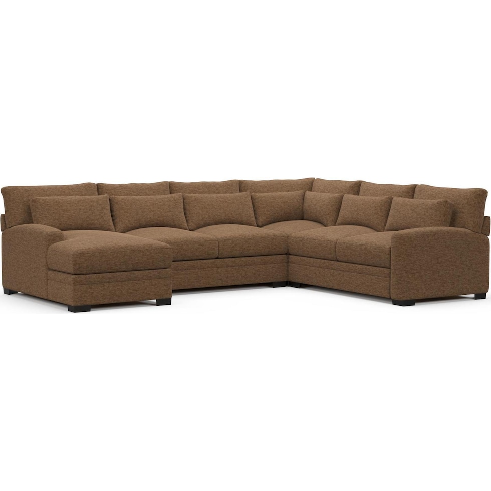 boston dark brown sectional   