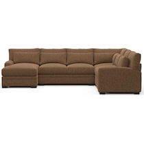 boston dark brown sectional   
