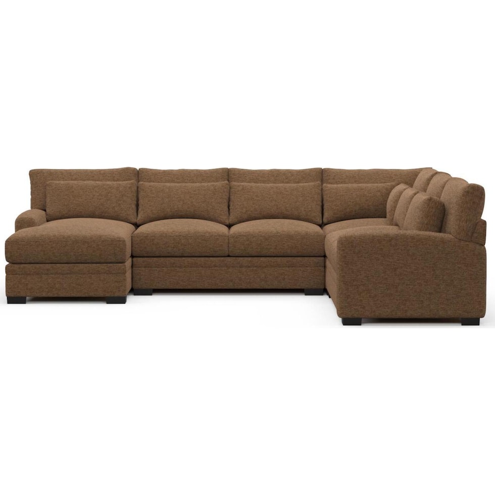 boston dark brown sectional   