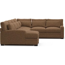 boston dark brown sectional   