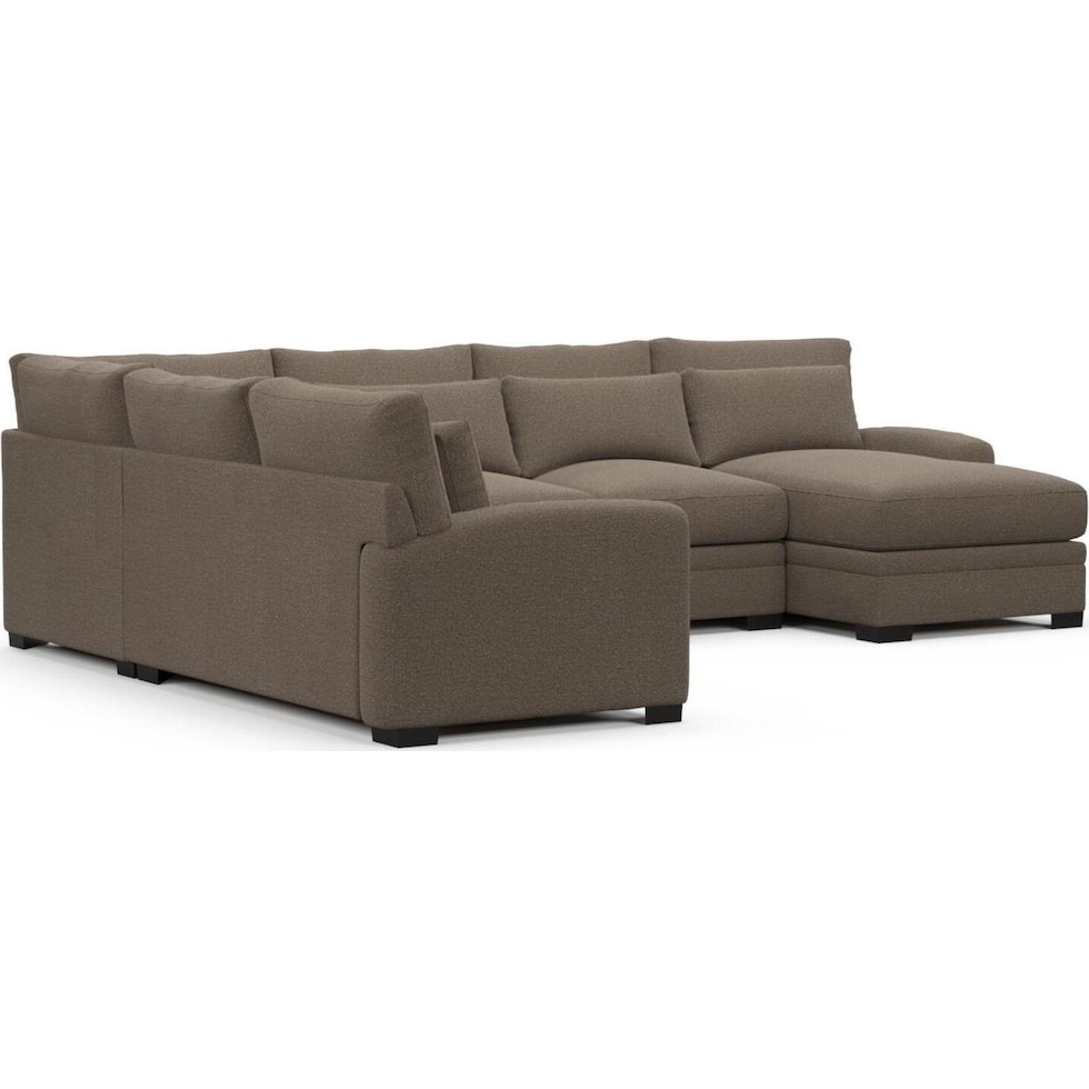 boston dark brown sectional   