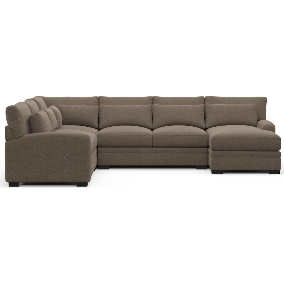 boston dark brown sectional   