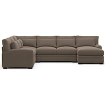 boston dark brown sectional   