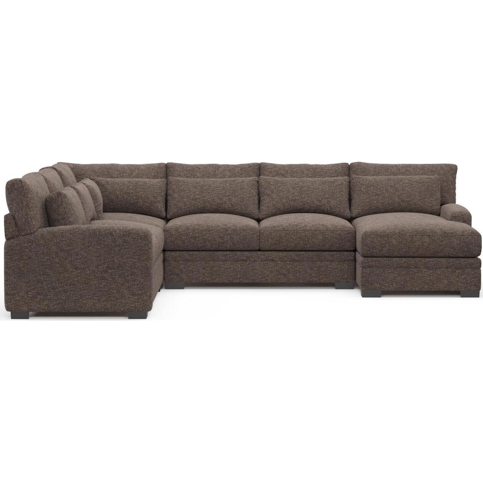 boston dark brown sectional   