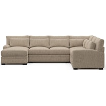 boston light brown sectional   