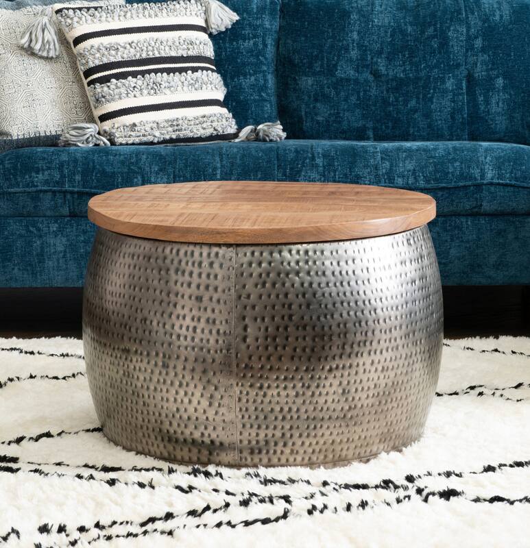 Boswell Silver Drum Coffee Table Value City Furniture
