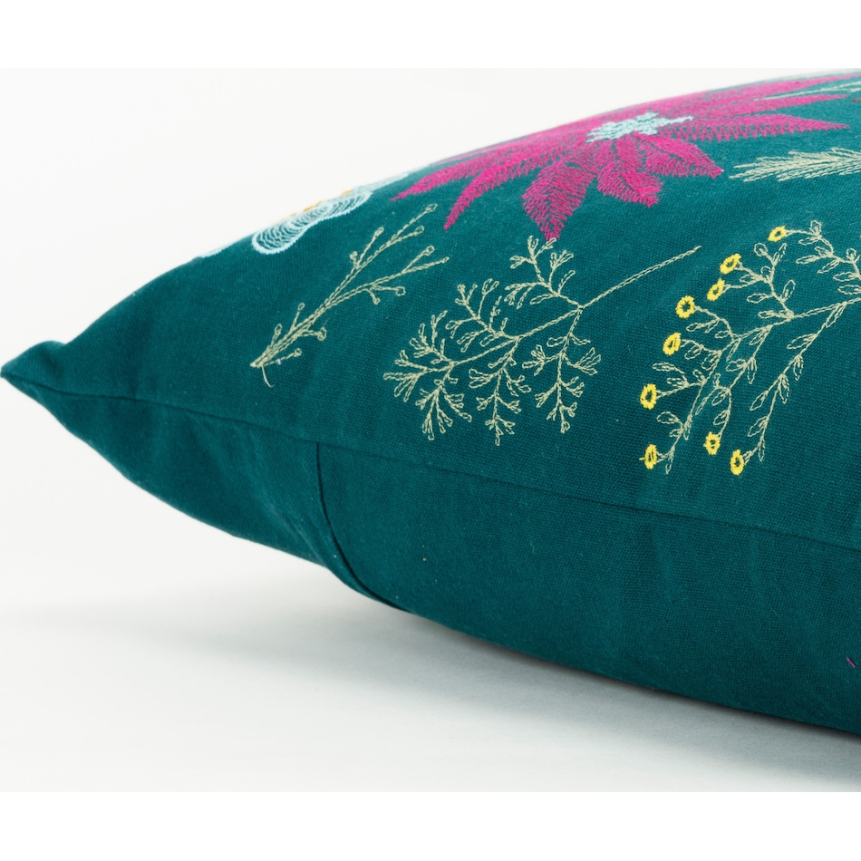 botanic teal accent pillow   