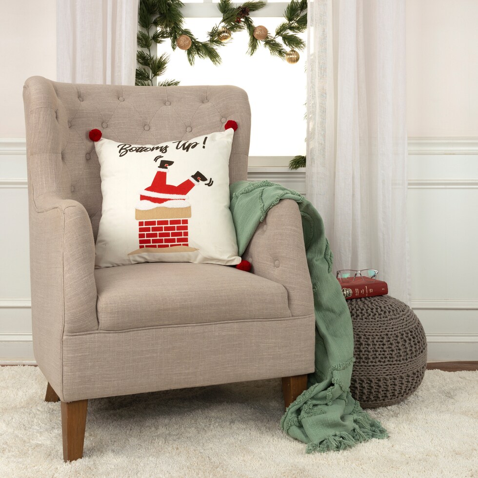 bottoms up! ivory pillow   