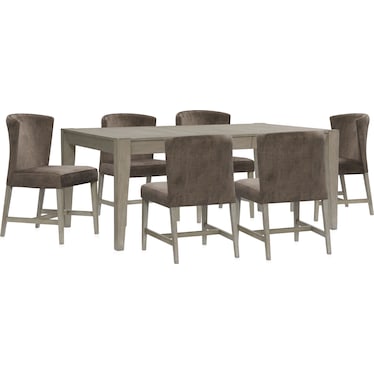 Bowen Extendable Dining Table and 6 Upholstered Chairs