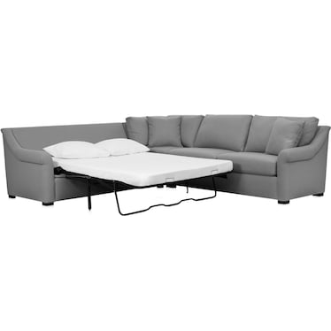 Bowery Foam Comfort 3-Piece Sleeper Sectional - Adario Fog