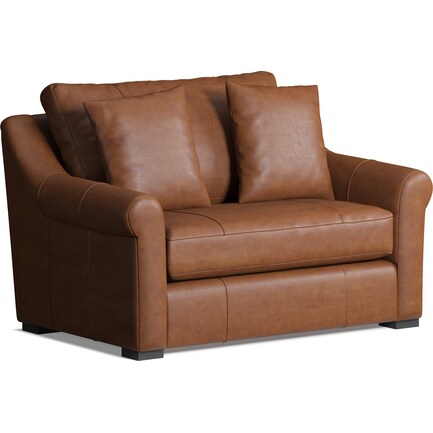 Bowery Leather Foam Comfort Chair and a Half - Bruno Canyon
