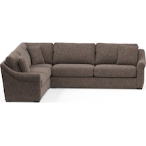 bowery dark brown sleeper sectional   