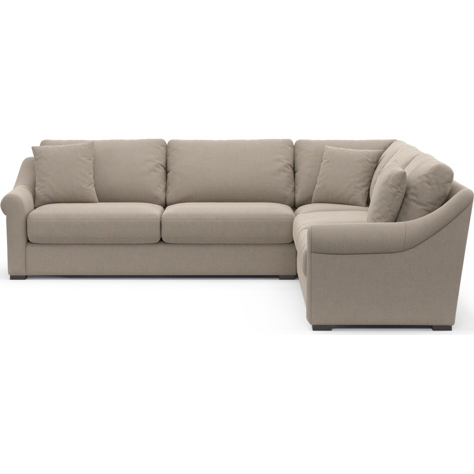 bowery gray  pc sectional   