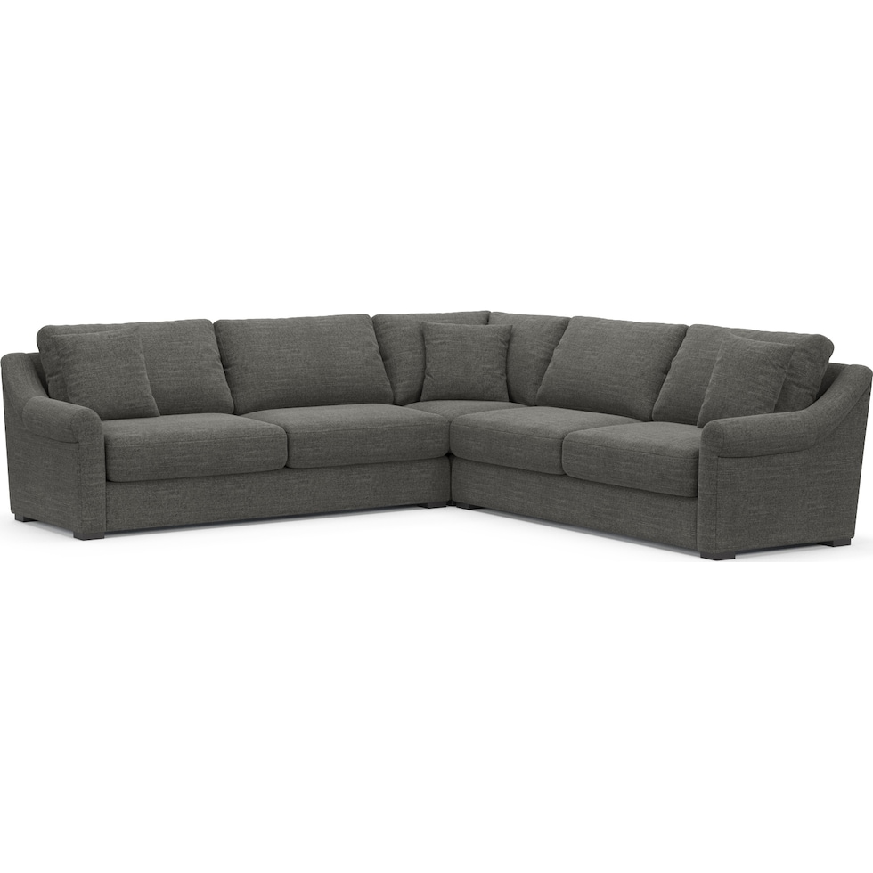 bowery gray  pc sectional   