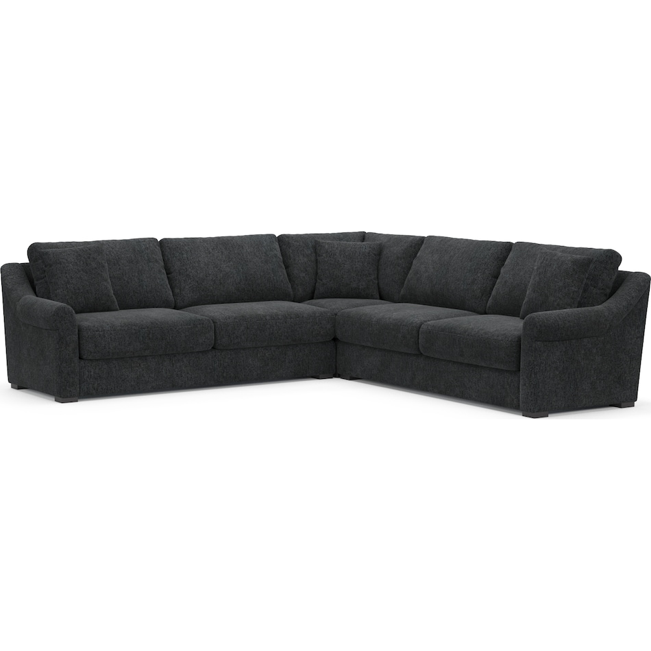Bowery Foam Comfort 3Piece Sectional Sherpa Charcoal Value City