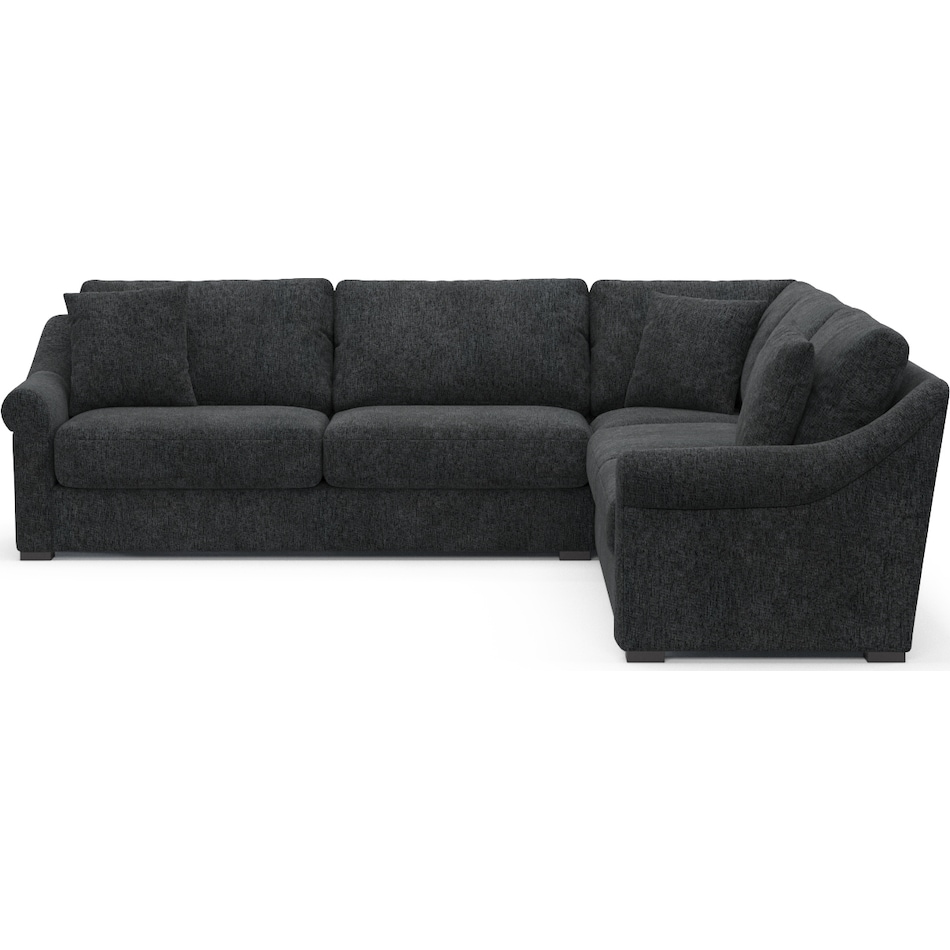 Bowery Foam Comfort 3Piece Sectional Sherpa Charcoal Value City