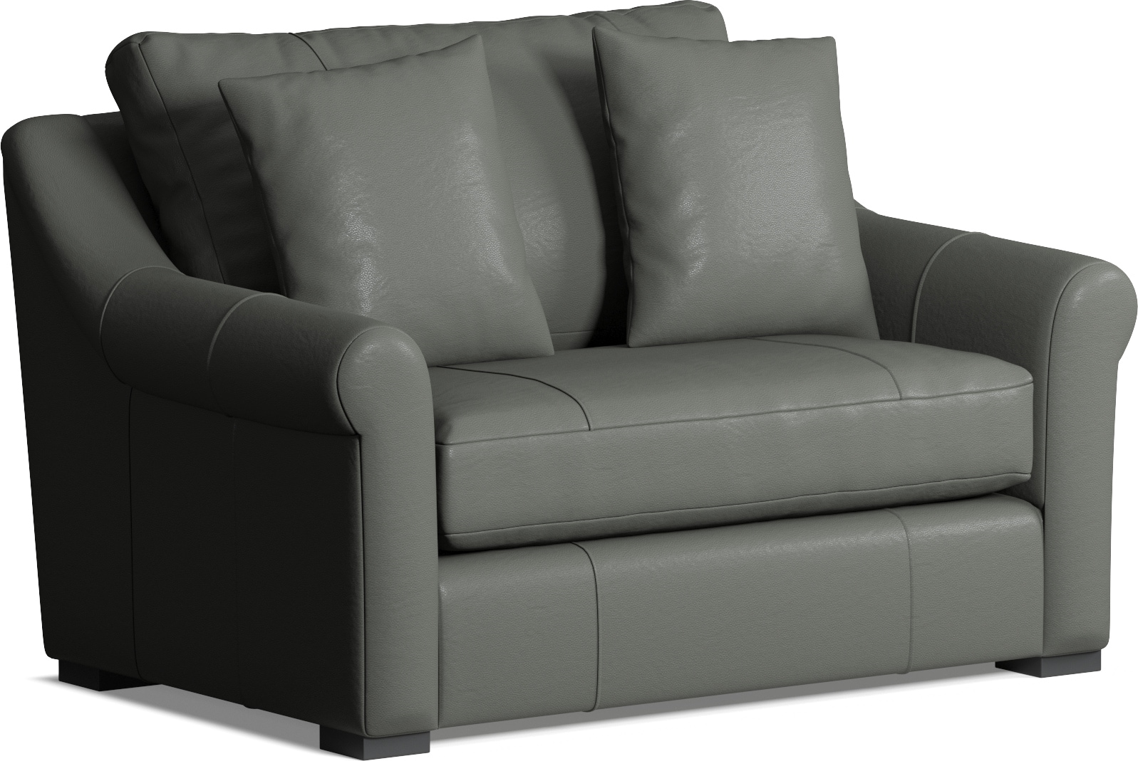 Gray leather chair discount and a half