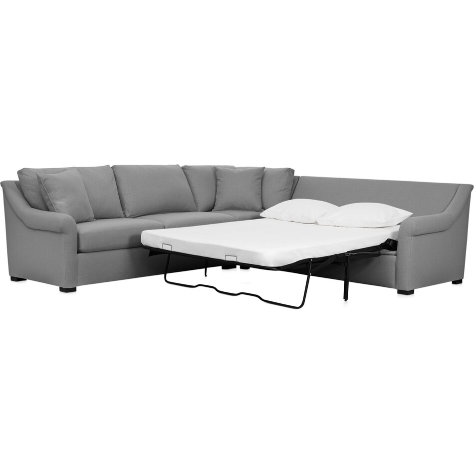 Bowery Foam Comfort 3Piece Sleeper Sectional with RightFacing Sleeper