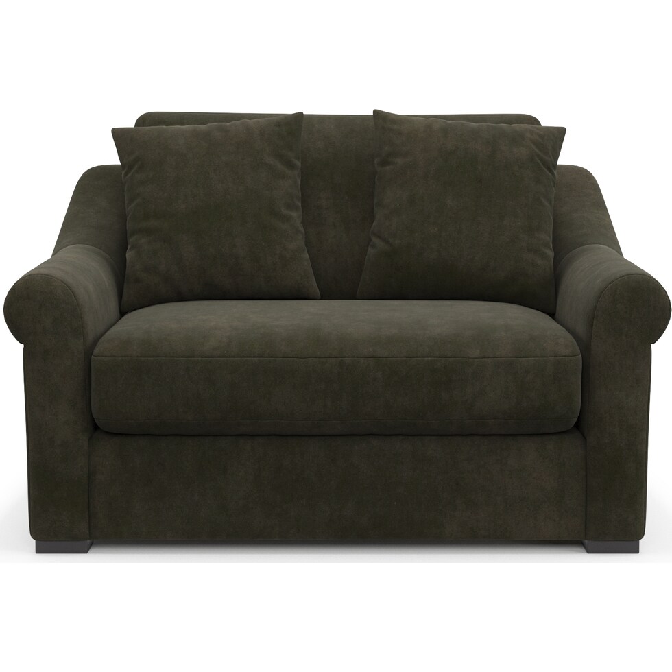 bowery green chair and a half   