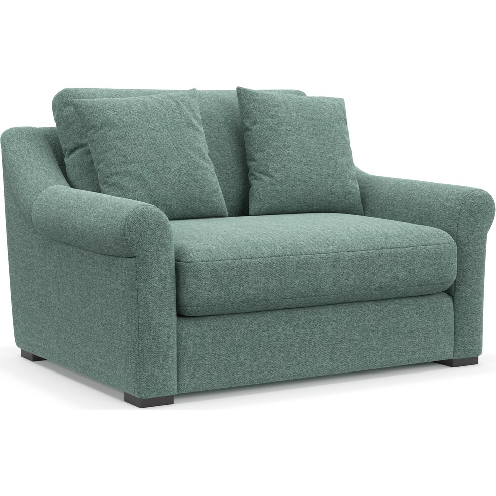 bowery green chair and a half   