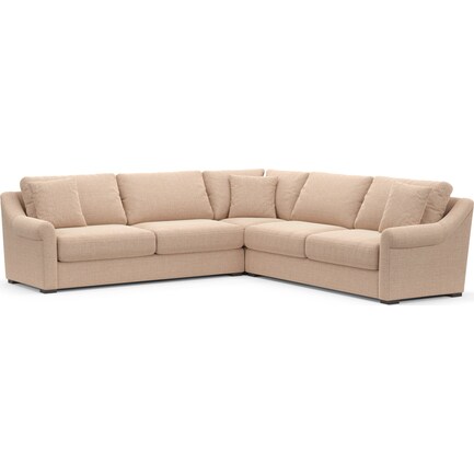 Bowery Core Comfort Eco Performance 3-Piece Sectional - Broderick Flame
