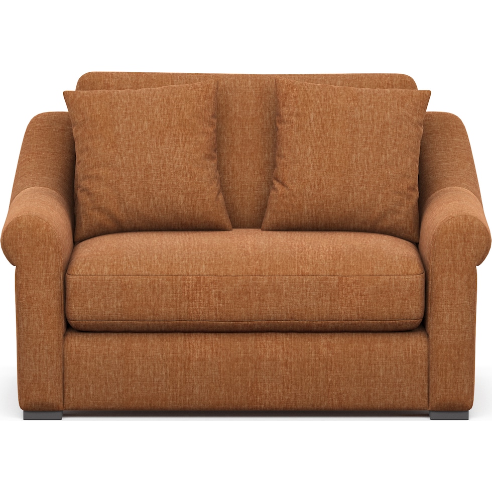 bowery orange chair and a half   