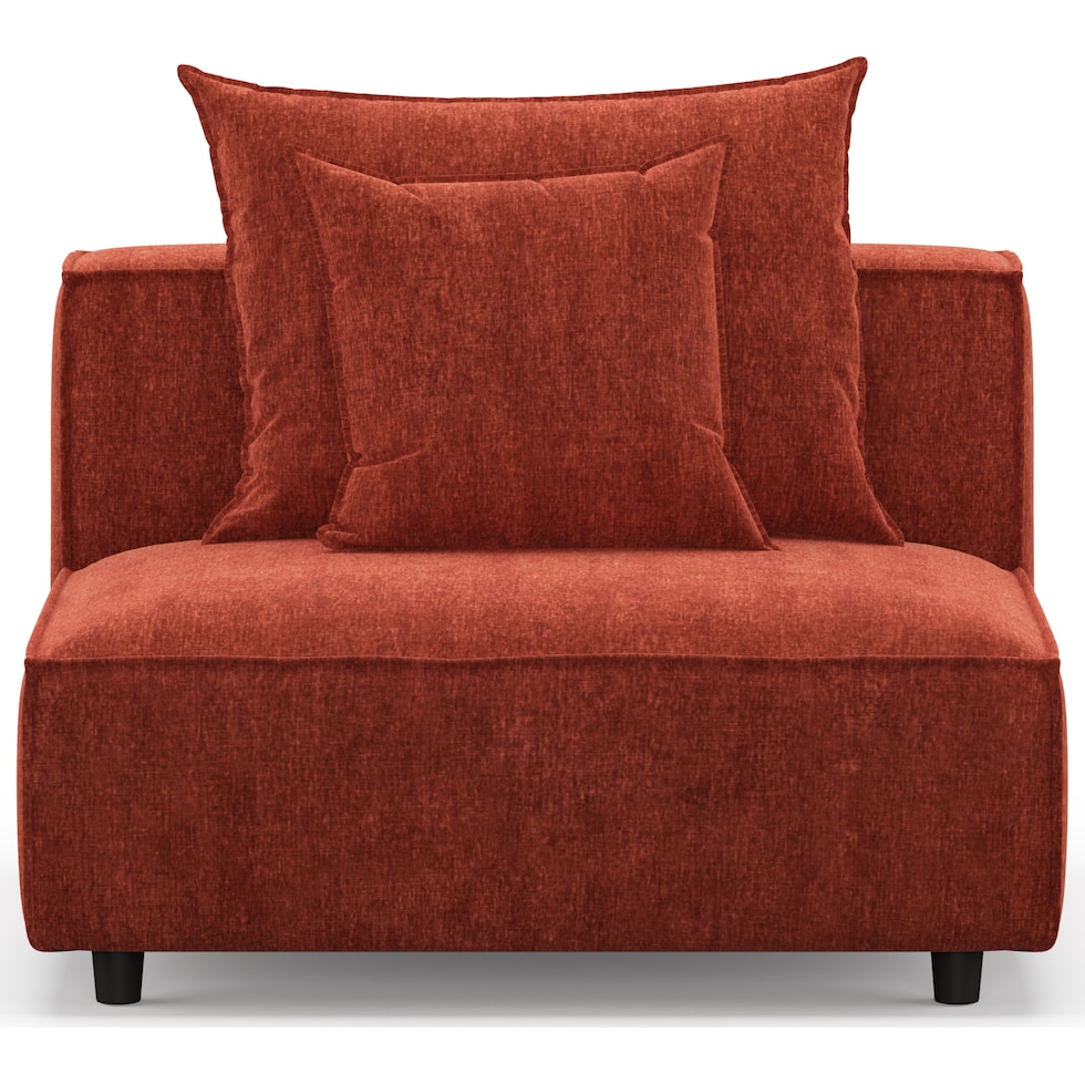 bowery orange left arm facing sofa   